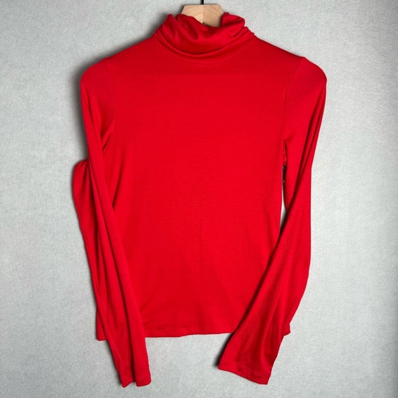 Anthropology Women’s Long Sleeve Red Turtleneck Casual RN#66170 size M - Picture 1 of 11